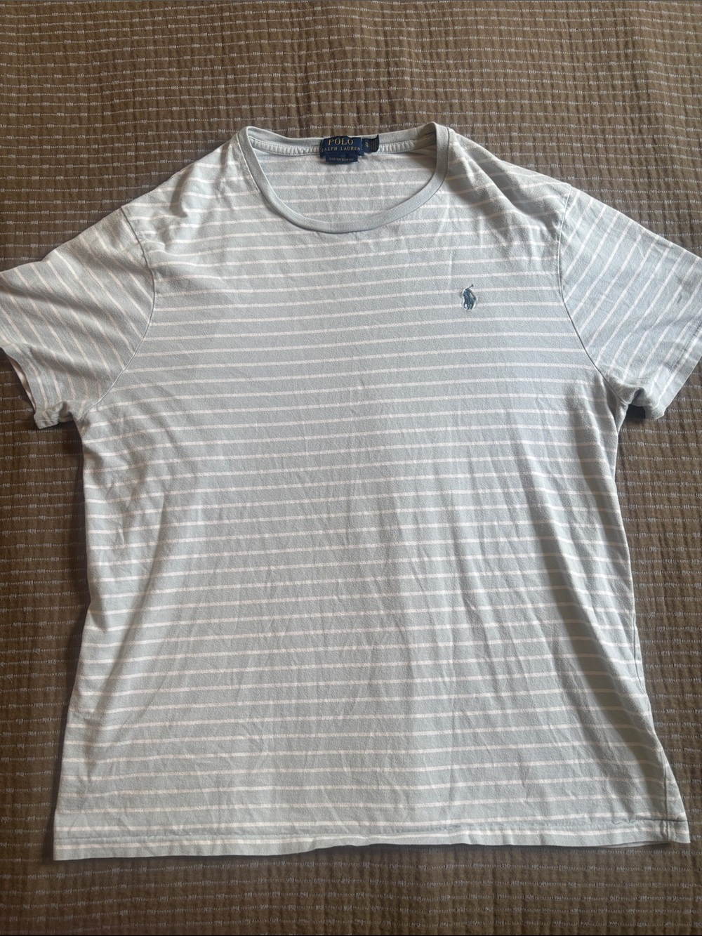 Polo Ralph Lauren Custom Slim Fit Striped T-Shirt Men's XL Blue White Tee